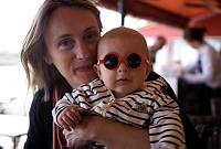 baby portrait port of cancale  cafe  Brittany - France  <br>///<br>portrait de bebe a Cancaledans un cafe  cafe  Bretagne - France <br>///<br>BRT CNC22